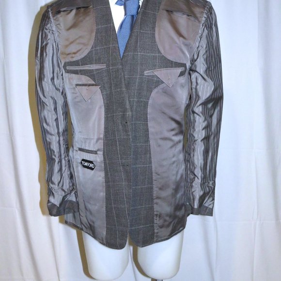 Tom Ford Fit A Windsor Gray Plaid Silk Blend Current Two Button Suit 42R - Picture 11 of 15
